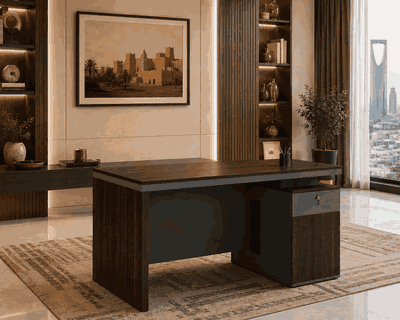 مكتب إداري مودرن خشب MDF، 75×160×70 سم - بني غامق product image 2