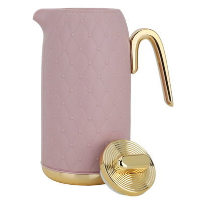Timeless rattan thermos, 1 liter, thermal glass inner container, plastic outer shell - pink product image 4