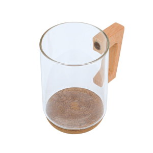Al Saif Gallery Glass Mug with Brown Base, 300 ml - Clear product image 2