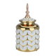Rwad Alailah porcelain ornamental masterpiece, cylindrical with a lid - white gold product image 1