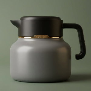 Sarah Estelle Al Saif Gallery thermos, 1 liter, black handle, digital screen - cappuccino product image