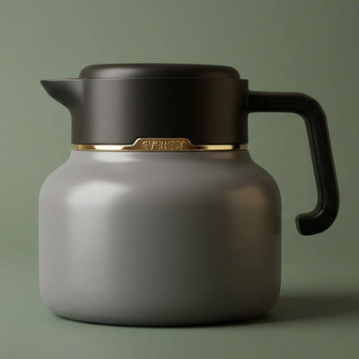 Sarah Estelle Al Saif Gallery thermos, 1 liter, black handle, digital screen - cappuccino product image 1