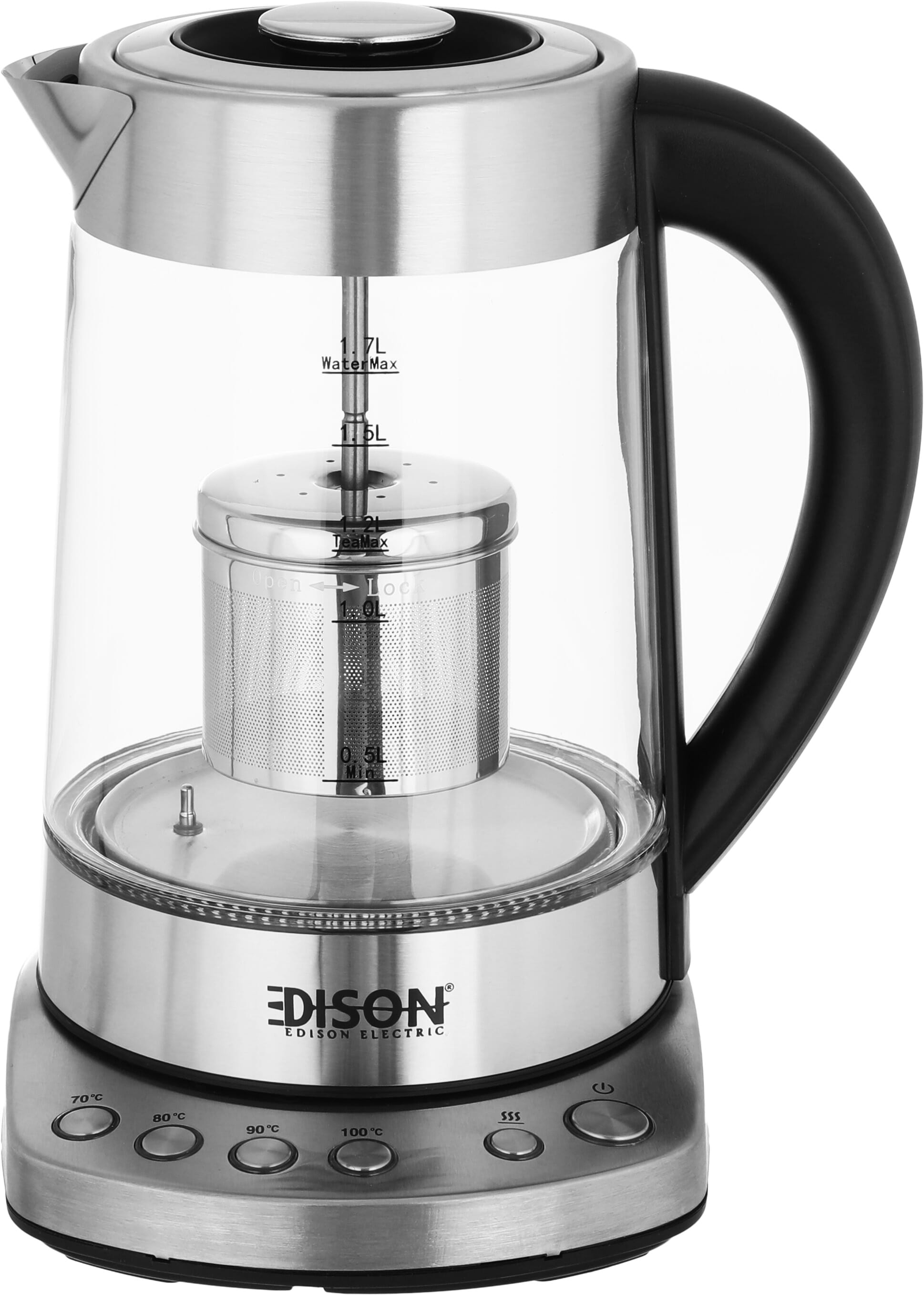 Edison WK-0816D Electric Kettle Steel, 1.7 Liter, 2400 Watt - Black product image