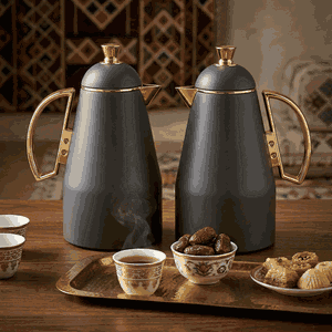 طقم ترامس رويدا السيف غاليري،1 لتر- 0.75 لتر، 2 حبة، حافظة داخلية زجاج حراري، هيكل خارجي استيل - رمادي product image 2