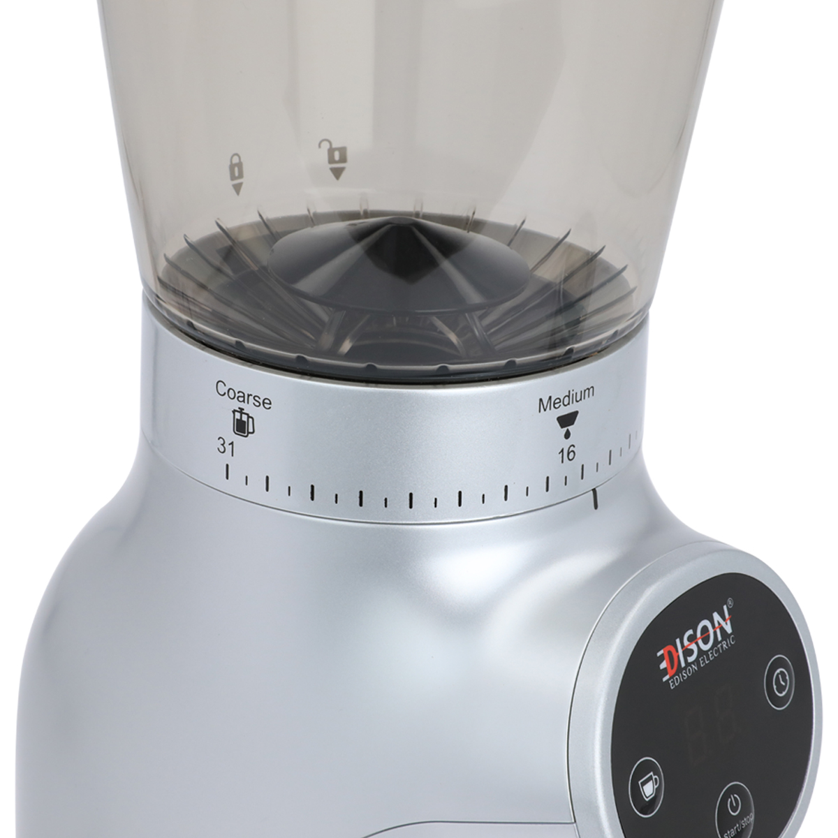 مطحنة قهوة ديجتال إديسون، 200 واط، 275 جرام - فضي product image 5