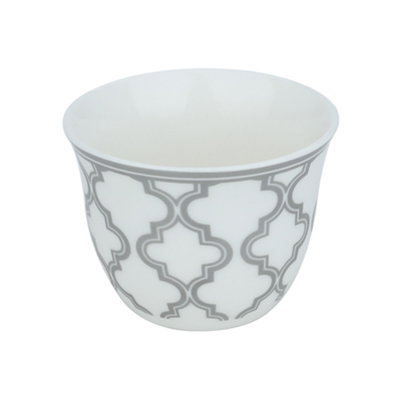 Al Saif Gallery Porcelain Arabic Coffee Cups Set, 12 Pieces - Silver White product image 2