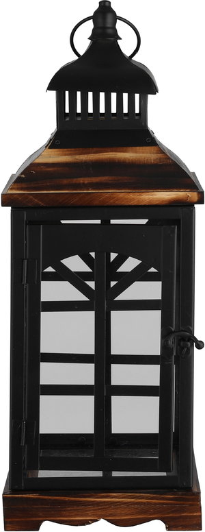 طقم فوانيس رمضان متعدد الخامات السيف غاليري، قطعتين - اسود بني product image 2