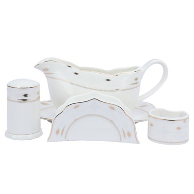 طقم سفرة بورسلان السيف غاليري، 166 قطعة - أبيض product image 4