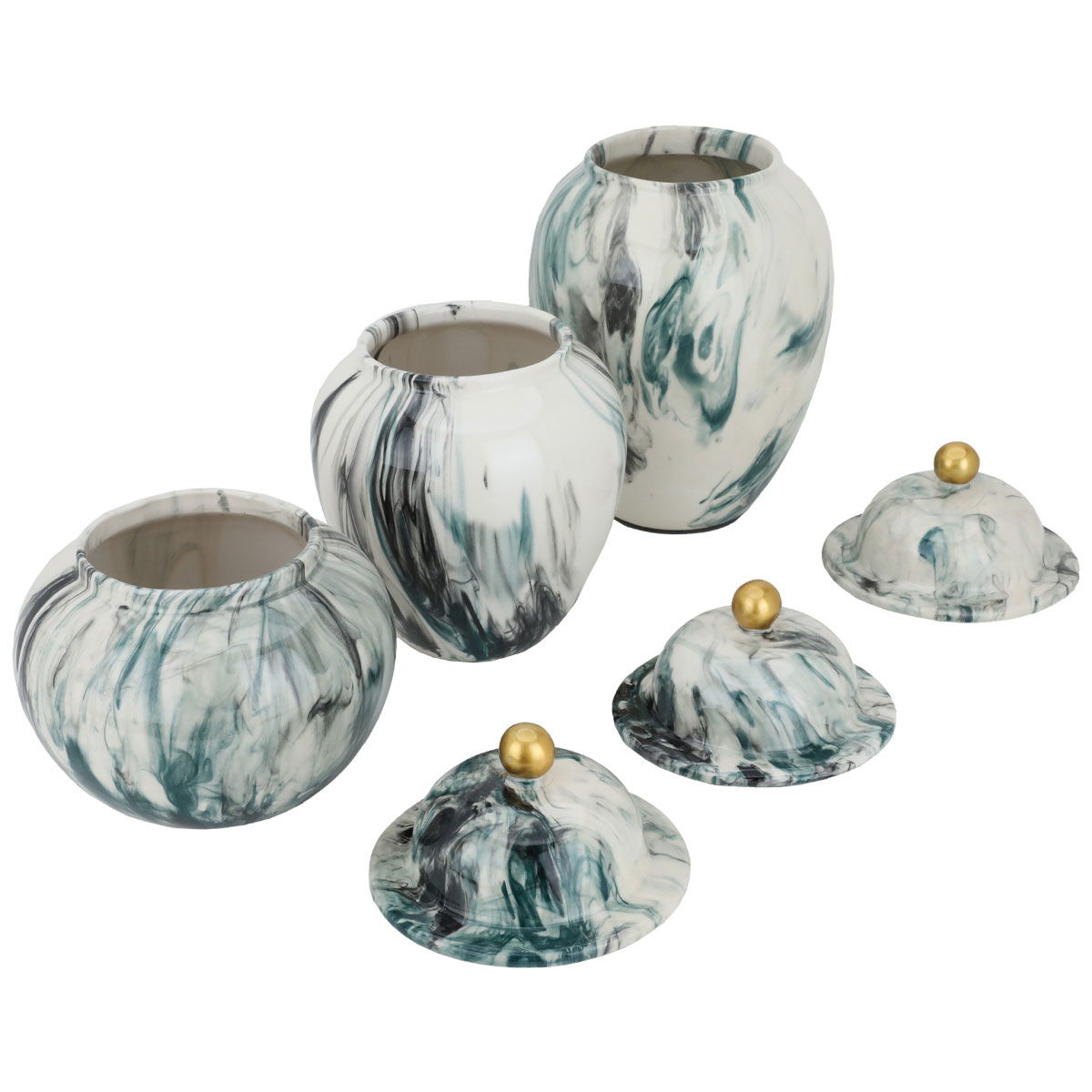 Al Saif Gallery Marble Vase Set, 3 Pieces - Multi Color product image 2