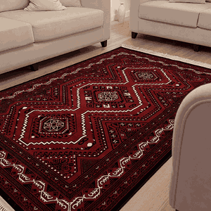 سجادة بوليستر سجادتي، 160×230 سم، تصميم كاشان تراثي - أحمر product image 2