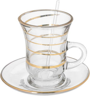 طقم تقديم فناجين قهوة وبيالات شاي زجاج السيف غاليري، 50 قطعة - شفاف product image 5
