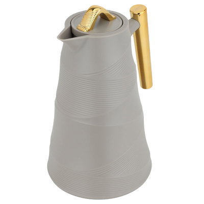 Bamboo Glory Thermos, 1 liter, glass inner container, plastic outer shell - golden grey product image 3