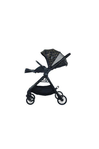 عربة اطفال قابلة للطي فان مومنت، سلة تخزين، مظلة قابلة للتعديل - اسود ذهبي product image 3