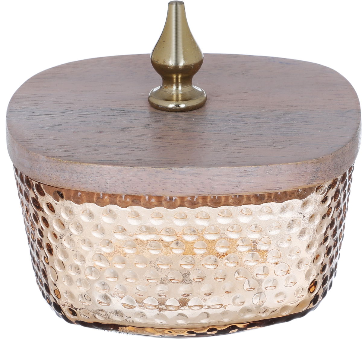 Al Saif Gallery glass yogurt set, 4 pieces, wooden tofir, lid - brown product image 3