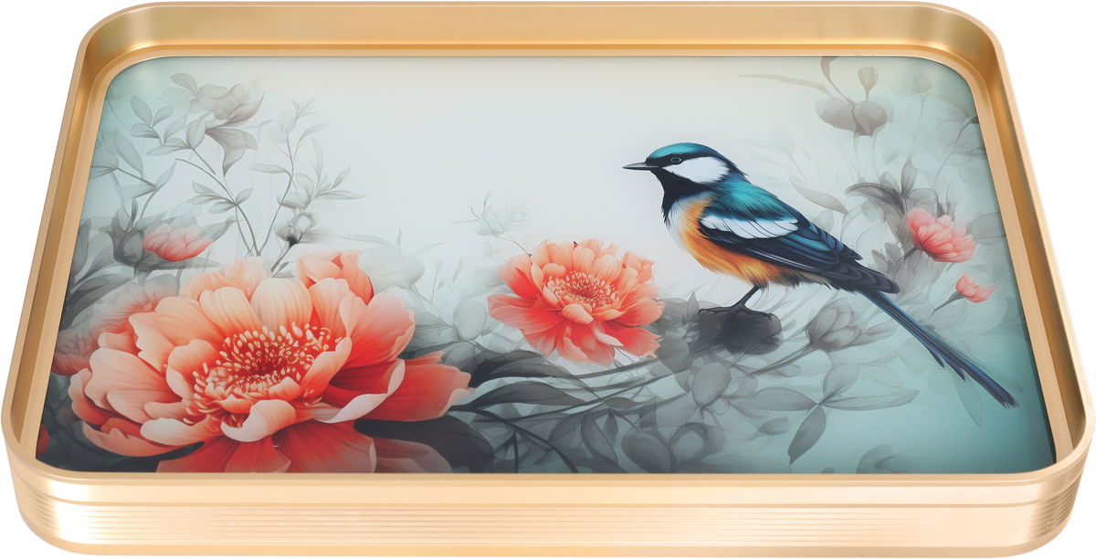 Al Saif Gallery steel serving tray, 32 x 34 cm, rectangular - colored product image