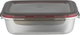 علبة تخزين ستانلس استيل الصحاح، 26x19x7.3 سم، غطاء بلاستيك، قفل - فضي أسود شفاف product image 1