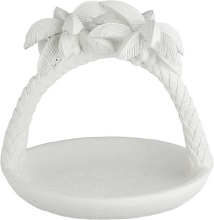 شيالة تقديم جبس السيف غاليري، 16.5x16.5x15 سم، دائري، مسكة يد - أبيض product image