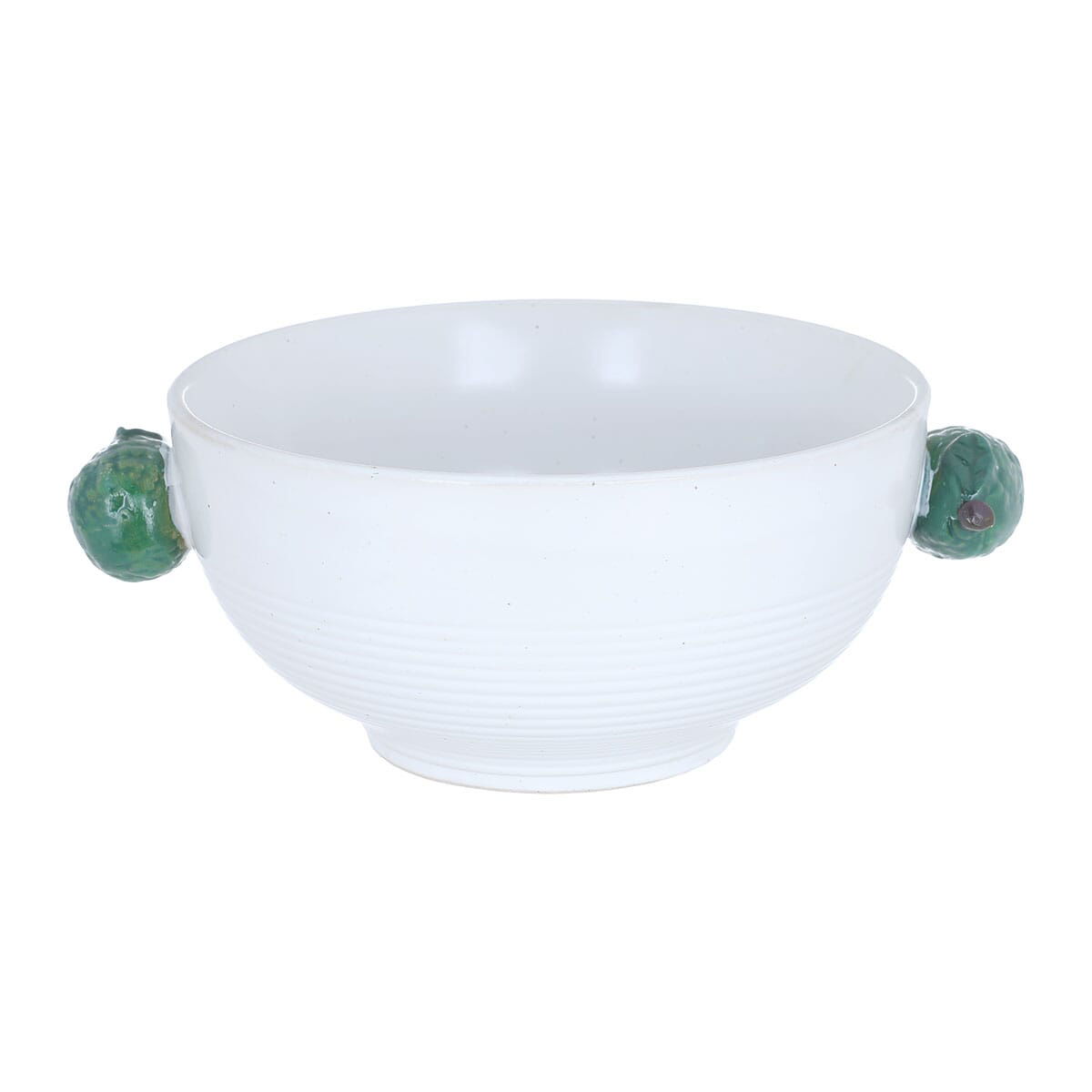 Al Saif Gallery Porcelain Soup Bowl, 20.3 x 15.1 x 7.5 cm, decorated with avocado - white product image