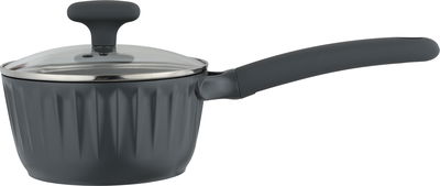 كسرولة ألمنيوم روبوست، 16سم، يد بلاستيك، غطاء زجاج، تيفلون داخلي - رمادي غامق product image 4