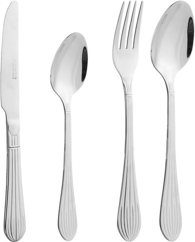 طقم أدوات ملاعق طعام ستانلس استيل السيف غاليري، 24 قطعة - فضي product image 1