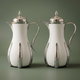 Al Saif Gallery Sana thermos set, 1 liter, thermal glass inner container, steel outer shell - white product image 1