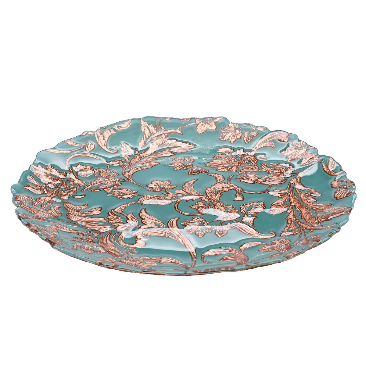 صحن تقديم زجاج السيف غاليري، 32x32x2.5 سم - تركوازي product image