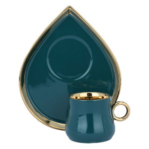 Al Saif Gallery ceramic Arabic coffee cups set, 12 pieces - golden yellow product image