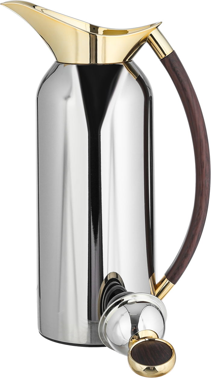 Al Saif Gallery Thuraya Thermos Set, 1/1 Liter, Glass Inner Material, Black Handle, Press Lid - Silver product image 6