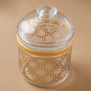 Al Saif Gallery Plastic Round Spice Box, 750 Ml - Clear Gold product image