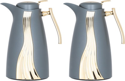 Karma Saif Gallery Thermos Set, 1/1 Liter, 2 Pieces, Inner Glass, Pressure Cooker - Dark Grey product image 2