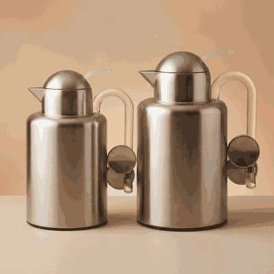 AlAl Saif Gallery Ikram Thermos Set, 1/1.5 Liter, Glass Inner Material, Transparent Handle - Silver product image 8