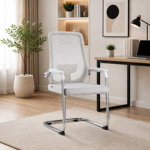 كرسي مكتب معدن وبلاستيك، 110×60×50 سم - رمادي فاتح product image