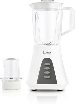 خلاط كهربائي جانو، 450 واط، 1.5 لتر، سرعتين، مطحنة JN06005 - ابيض product image