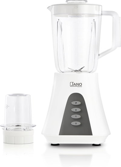 خلاط كهربائي جانو، 450 واط، 1.5 لتر، سرعتين، مطحنة JN06005 - ابيض product image 1