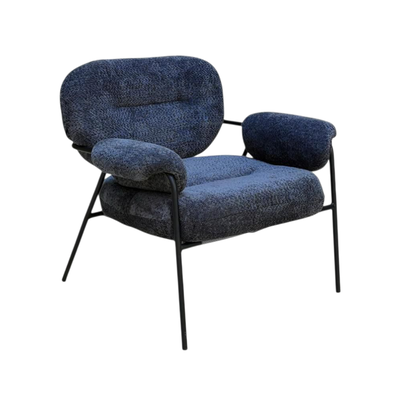 Modern Metal Chair, 85×60×60 Cm, Bouclé Fabric And Foam - Dark Gray product image 3