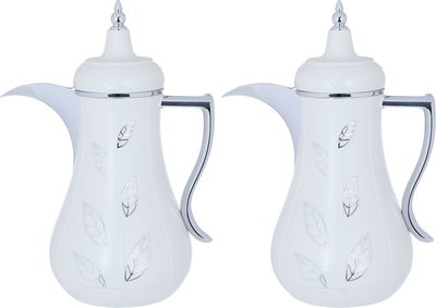 Al Saif Gallery Salami Steel Thermos Set, 2 Pieces, 1 Liter - Silver White product image 5