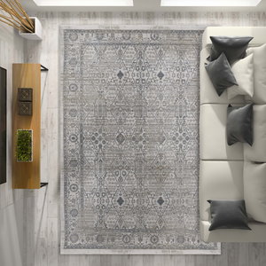 سجادة لونار بولي بروبلين القفاري، 4×5 متر - كريمي رمادي product image