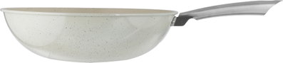 Saif Plus Granite Deep Frying Pan, 34cm, Stainless Steel Handle – Cream product image 4