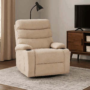 كرسي استرخاء دوار قماش، 100×80×50 سم - بني product image