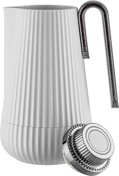 Glory Sumo Thermos, 1 liter, nickel handle, glass interior, push-button - light gray, glossy black product image 5