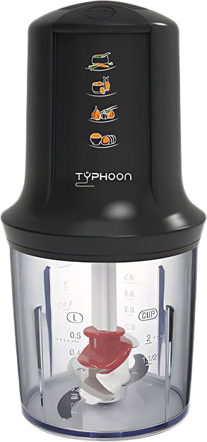قطاعة خضروات تايفون، 300 واط، 0.5 لتر، TY-02-005 B - اسود شفاف product image