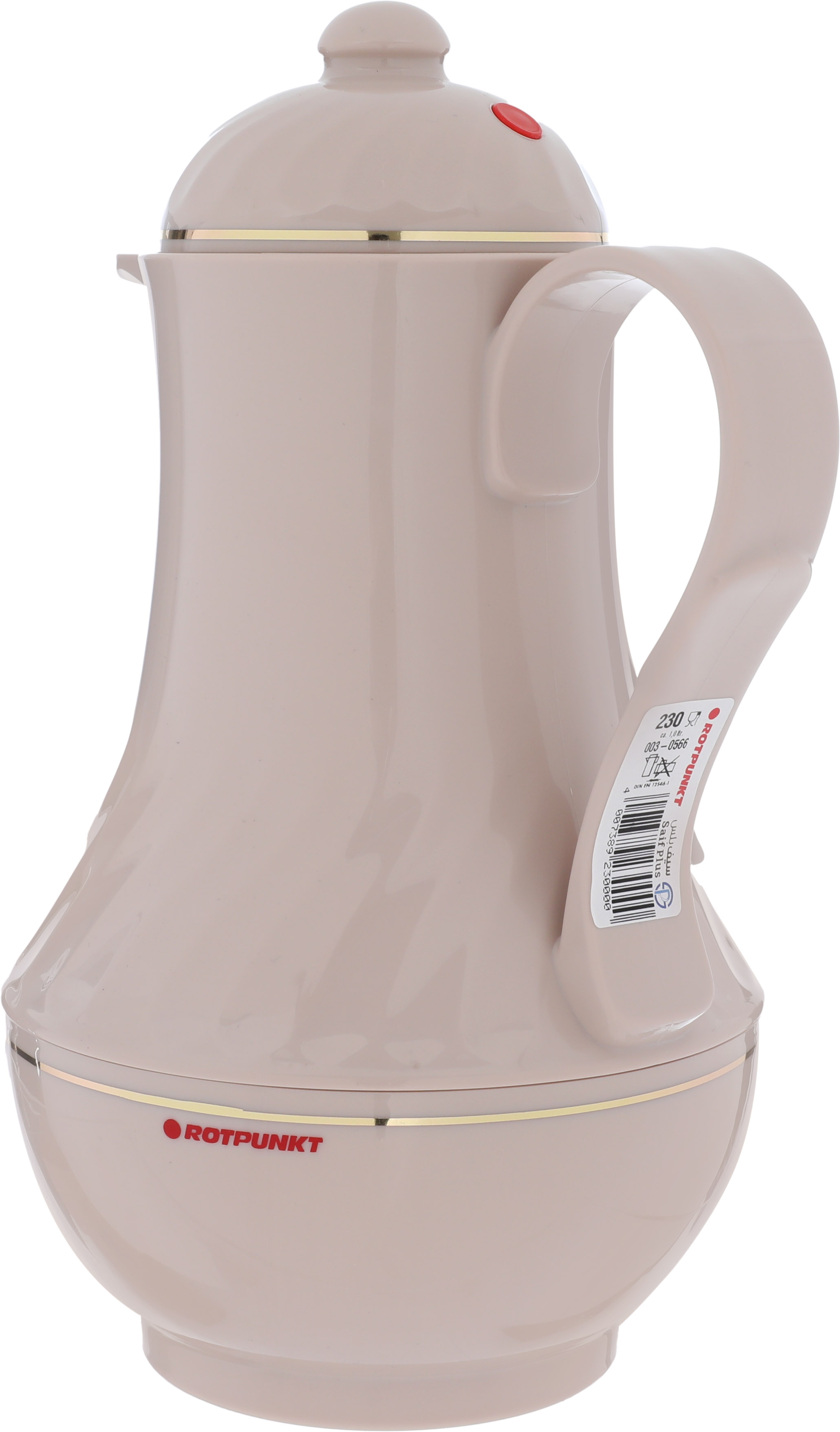ترمس روتبونت، 1 لتر، حافظة داخلية زجاج، هيكل خارجي بلاستيك - بني فاتح product image 4