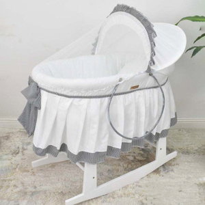 سرير موسى اطار خشبي فان مومنت، 76×42×76 سم، حامل هزاز - ابيض product image