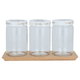 Hervin glass spice jar set with wooden stand, 4 pieces, 660 ml - transparent product image 2