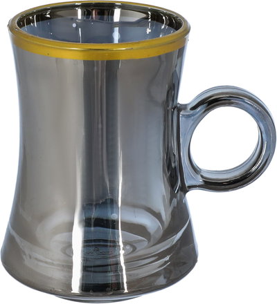 Al Saif Gallery Glass Cup Set, 6 Pieces, 200 Ml - Clear Gold product image 2