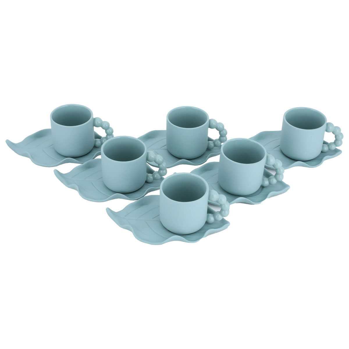 Al Saif Gallery Ceramic Turkish Coffee Cups Set, 12 Pieces - Dark Green product image 2