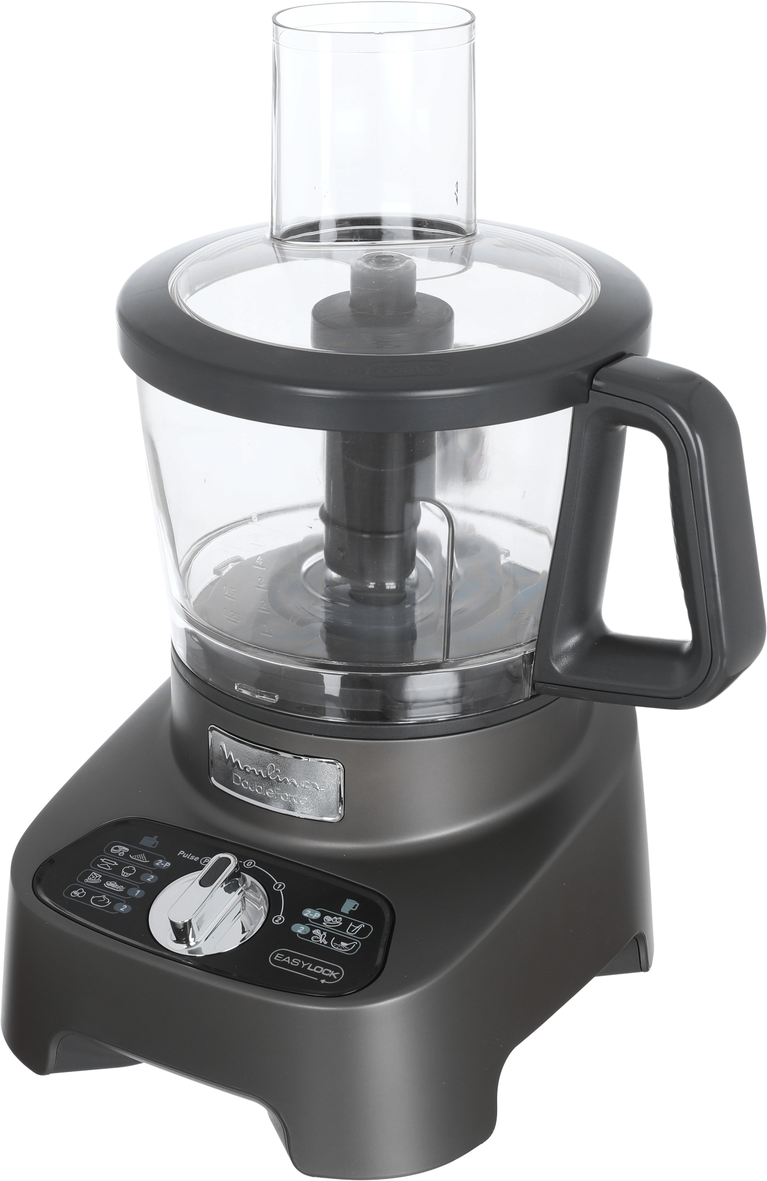 Moulinex Double Force Food Processor, 1000 Watt, 2 L / 3 L, 10 Attachments, 6 Speeds - Black product image 2