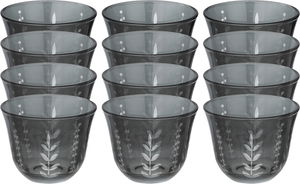 طقم فناجين قهوة سعودي زجاج السيف غاليري، 12 قطعة، مشجر - أسود شفاف product image