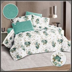 طقم لحاف قماش، 230x250 سم، نفرين، 6 قطع - ابيض تركواز product image 2