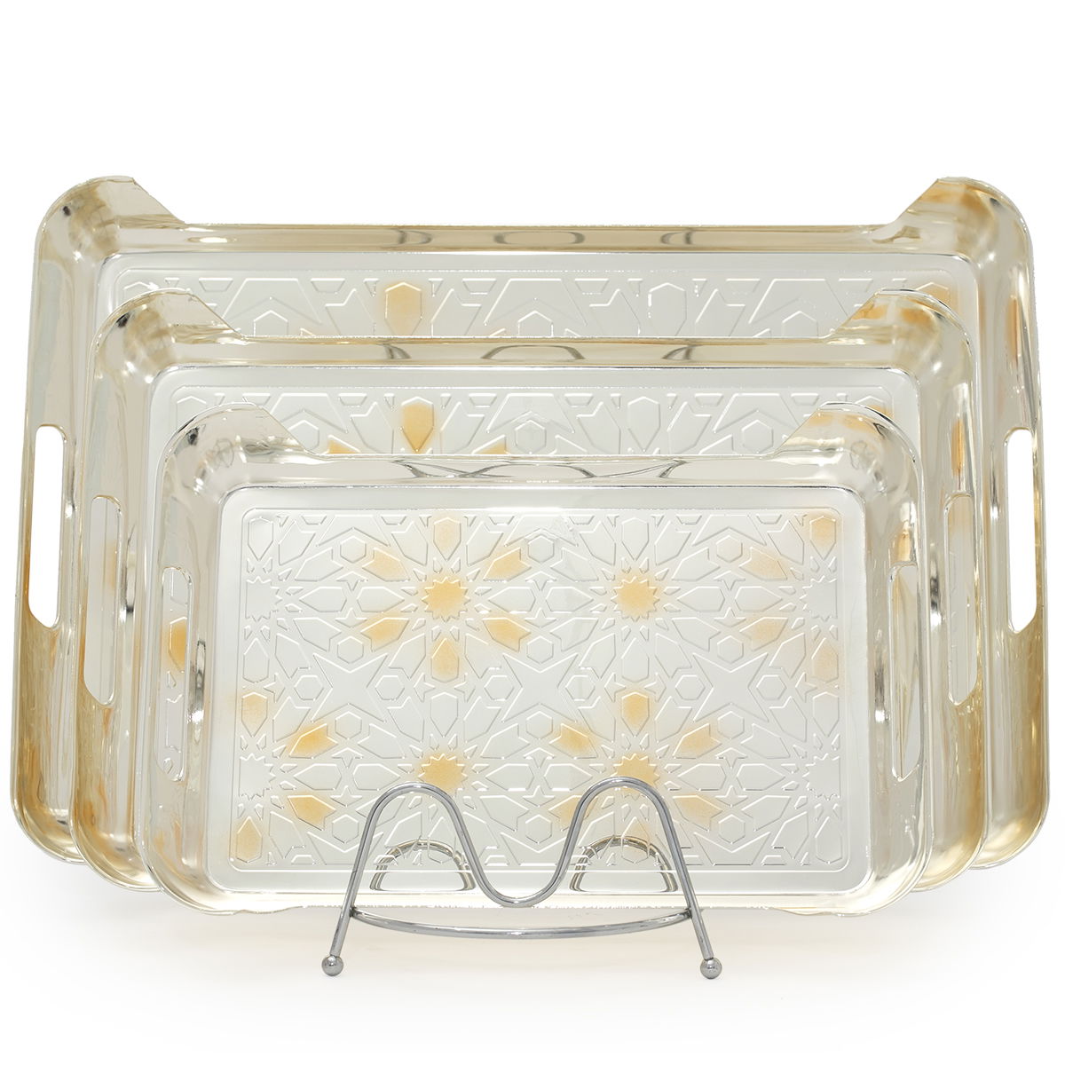 Al Saif Gallery steel topper set, 3 pieces - transparent white product image